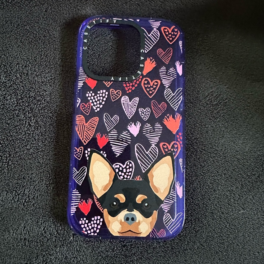 Casetify iPhone 14 Pro Chihuahua Hearts Case